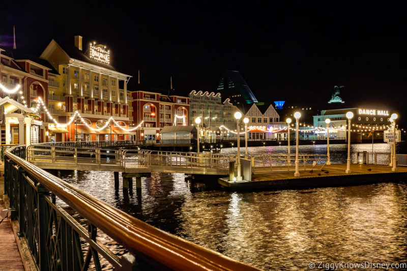 Disney's Boardwalk at night