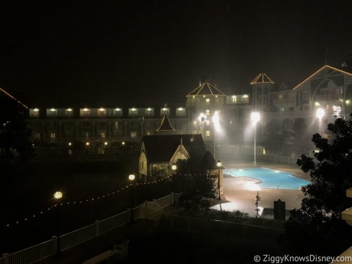 Hurricane Irma in Walt Disney World Beach Club Villas pool during hurricane