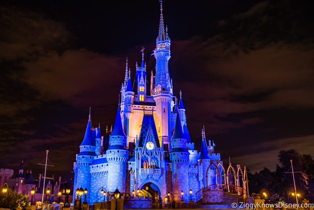 disney world parks magic kingdom castle at night