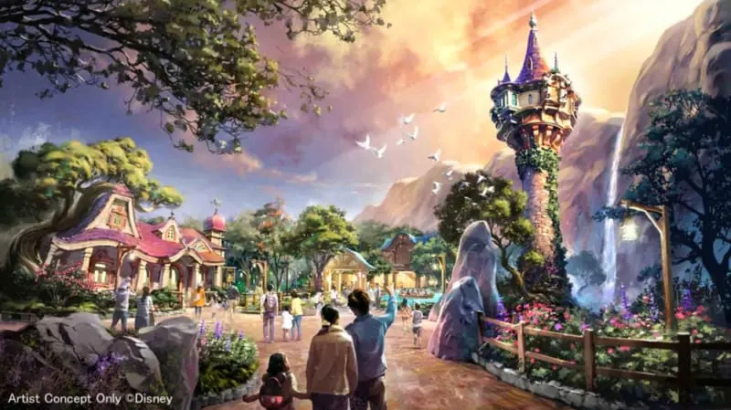 Tangled themed area in Fantasy Springs Tokyo DisneySea concept art