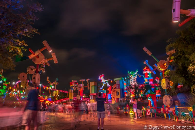 toy story land at night