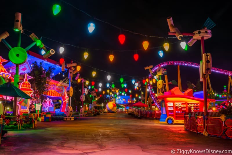 toy story land at night