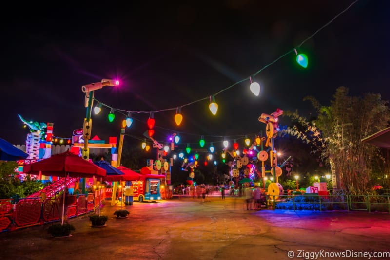 toy story land at night