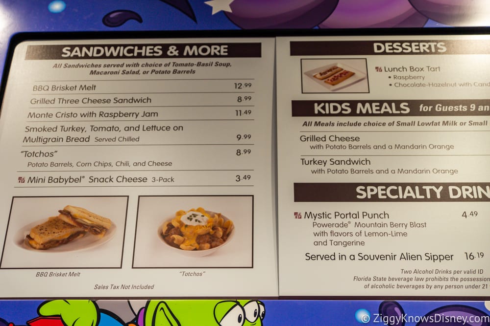 woody's lunch box menu