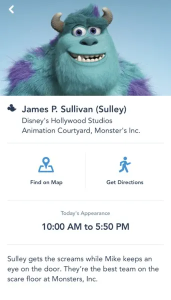 Monsters Inc character meet Hollywood Studios  mde