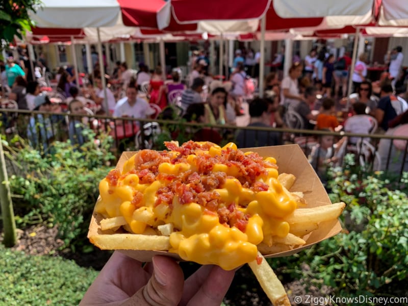 Review Bacon Mac and Cheese Fries Casey's Corner Magic Kingdom