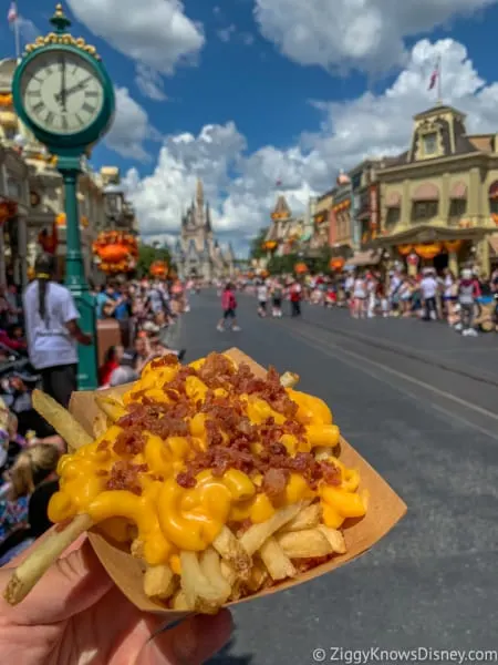 Review Bacon Mac and Cheese Fries Casey's Corner Magic Kingdom