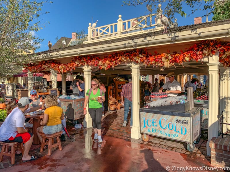 review candied bacon chicken skewers liberty square market Disneys magic kingdom