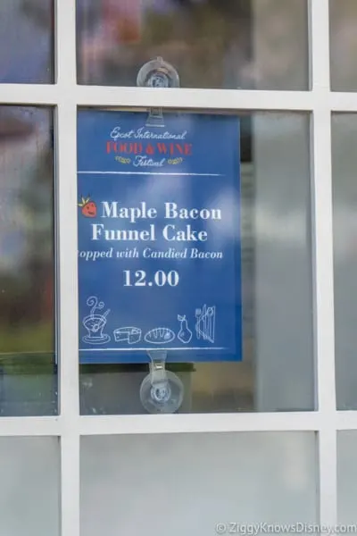 REVIEW Maple Bacon Funnel Cake Epcot menu