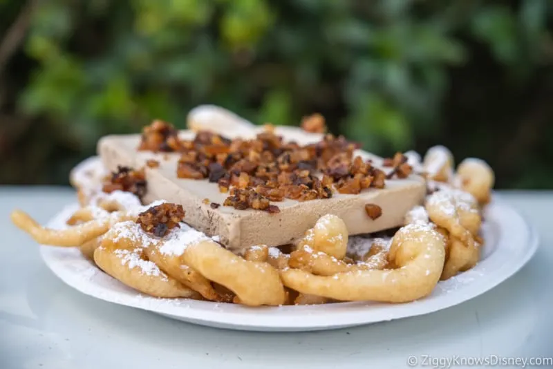 Maple Bacon Funnel Cake Epcot funnel cake