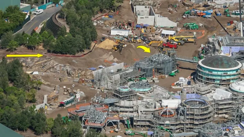 Star Wars Galaxy's Edge Construction Update October 2018 view of building