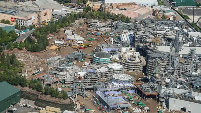 Star Wars Galaxy's Edge Construction Update October 2018 aerial