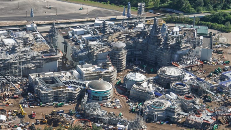 Star Wars Galaxy's Edge Construction Update October 2018 millennium falcon