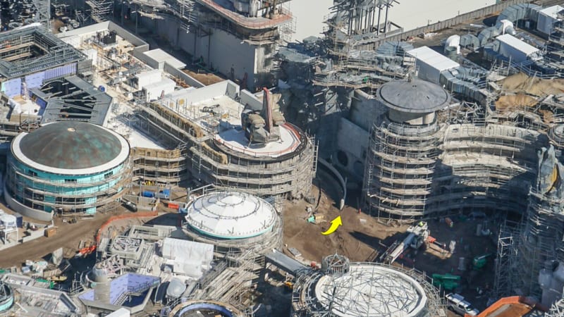 Star Wars Galaxy's Edge Construction Update October 2018 millennium falcon