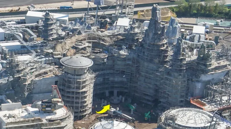 Star Wars Galaxy's Edge Construction Update October 2018 millennium falcon turret in progress