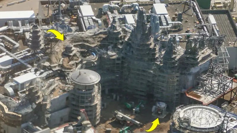 Star Wars Galaxy's Edge Construction Update October 2018 millennium falcon turret after