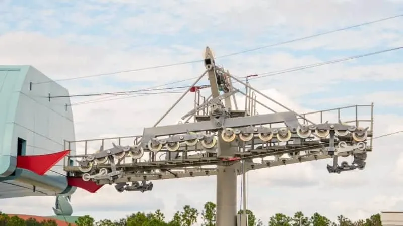 Disney Skyliner Gondola construction update November 2018 cables installed