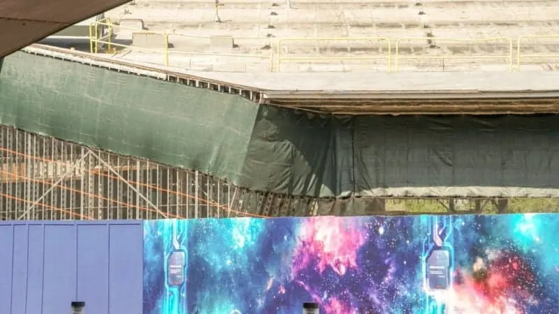 Guardians of the Galaxy Roller Coaster Walls Rising Up Construction Update November 2018 