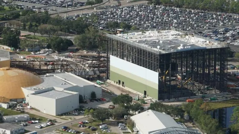 Guardians of the Galaxy Roller Coaster Walls Rising Up Construction Update November 2018 