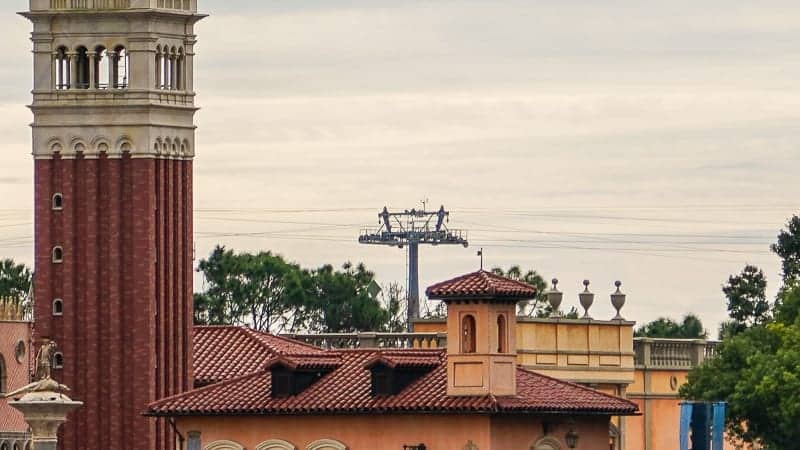 Disney Skyliner Gondola Construction Update December 2018 cable installation towers