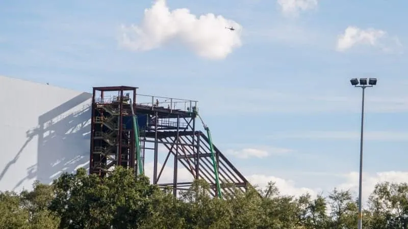 Guardians of the Galaxy Coaster Epcot Update December 2018 from Epcot Parking Lot