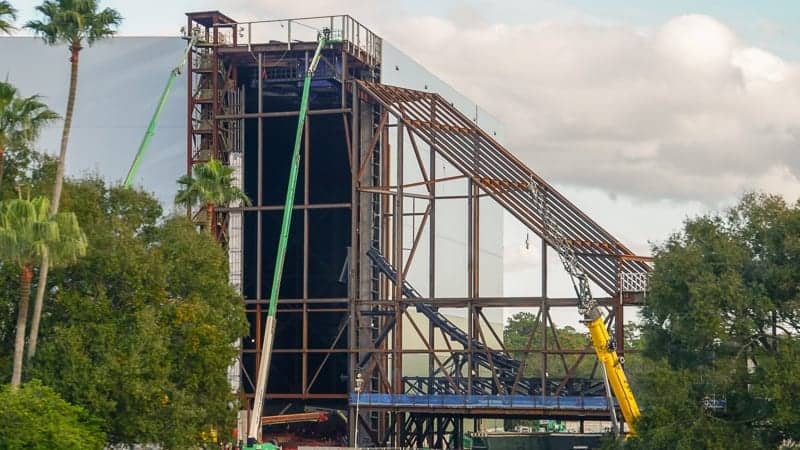 Guardians of the Galaxy Coaster Epcot Update December 2018 ascent from launch tunnel