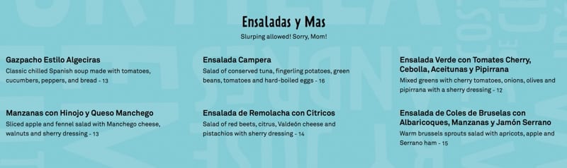 Jaleo Disney Springs Full Menu Food