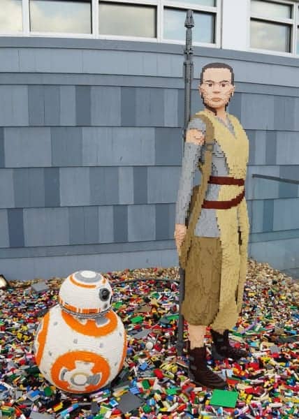 New Lego Statues Disney Springs BB-8 Rey