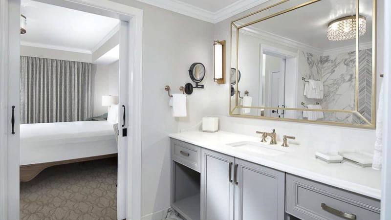First Look at Disney's Riviera Resort Rooms 1 or 2 bedroom bathroom