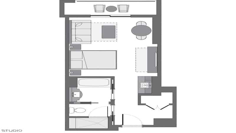 First Look at Disney's Riviera Resort Rooms deluxe studio floor plan