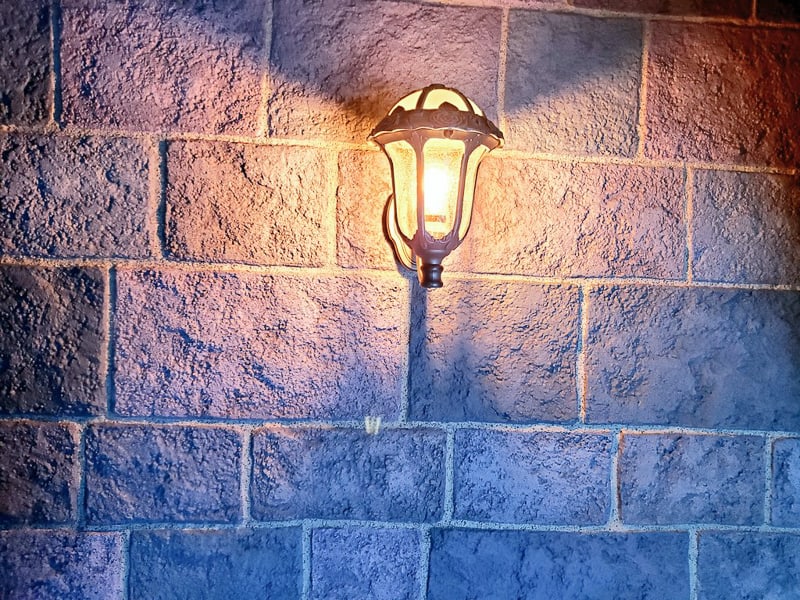 Sleeping Beauty Castle refurbishment updates Disneyland lamp in hallway