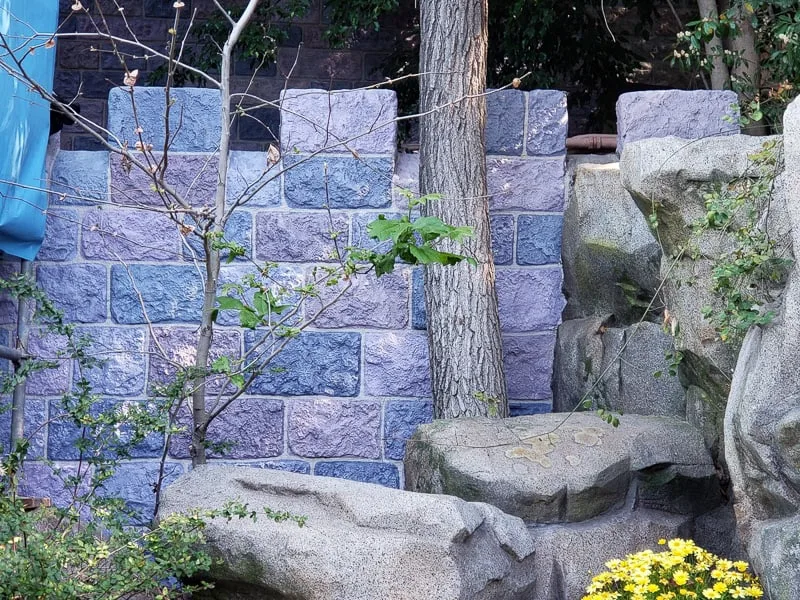 Sleeping Beauty Castle refurbishment updates Disneyland stone wall update