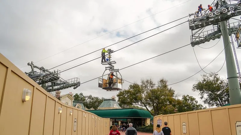 Disney Skyliner Update February 2019 workers testing