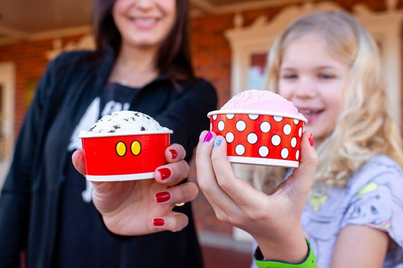 Magic Kingdom Character Themed Treats Mickey and Minnie Mouse Ice Cream