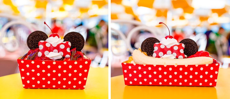 Magic Kingdom Character Themed Treats Mickey and Minnie Mouse Sundaes