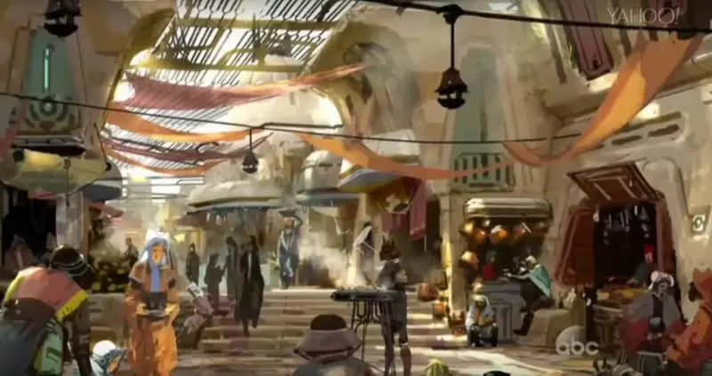 Star Wars Galaxy's Edge concept art Marketplace