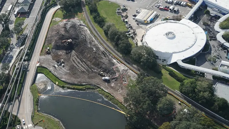 Tron Roller Coaster Construction Update February 2019 Magic Kingdom pond extension