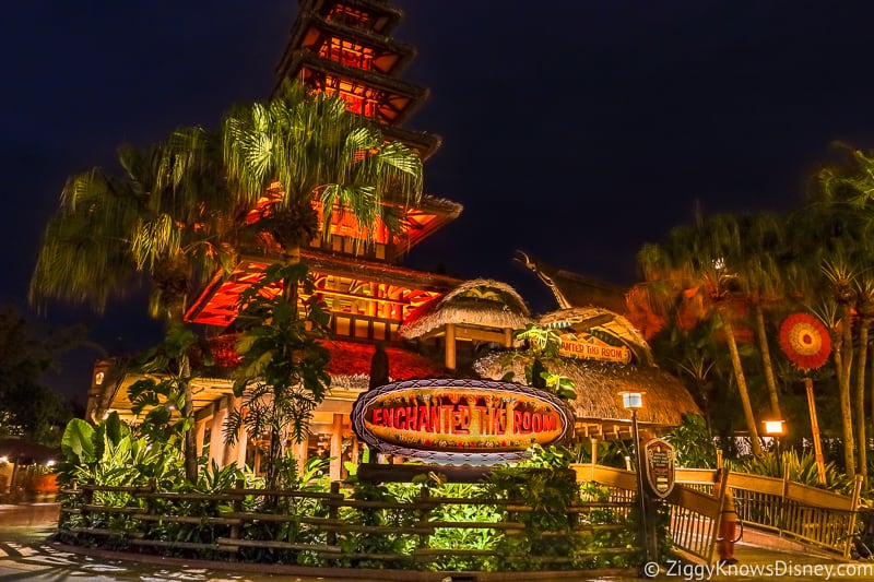 Enchanted Tiki Room at Night Magic Kingdom