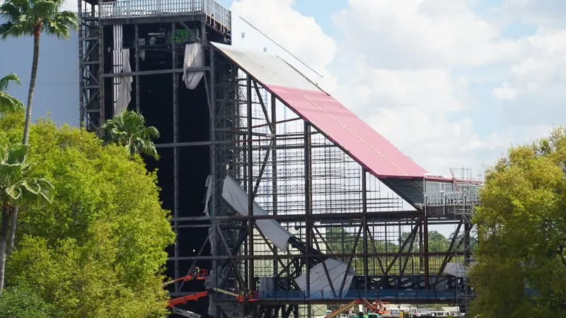 Guardians of the Galaxy Coaster Epcot Update April 2019 old view of track incline