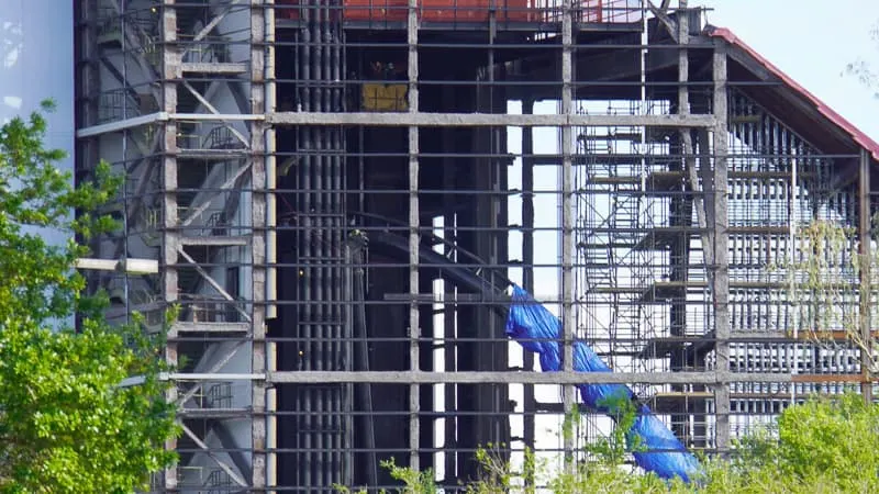 Guardians of the Galaxy Coaster Epcot Update April 2019 bank at top of the hill