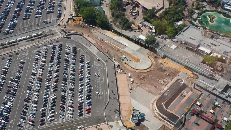 Hollywood Studios Parking Lot construction update March 2019 Tram loop