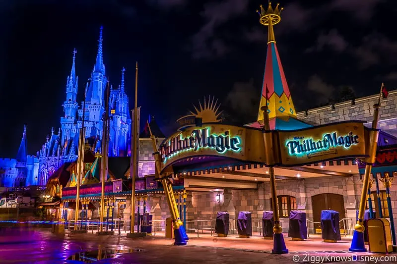 Mickey's PhilharMagic in the Magic Kingdom at night
