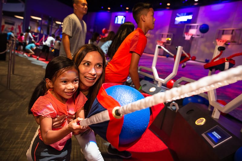 playing games at NBA Experience