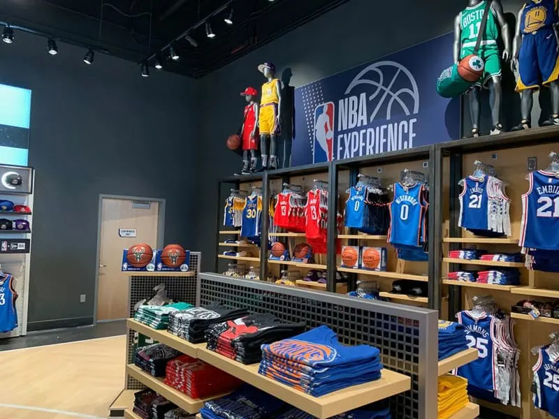 clothes in NBA Experience Store