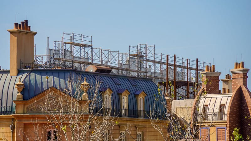 Remy's Ratatouille Adventure construction scaffolding