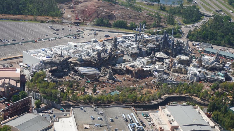 Star Wars Galaxy's Edge Construction Update March overall aerial