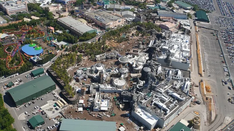 Star Wars Galaxy's Edge Construction Update March aerial