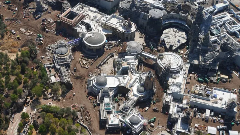 Star Wars Galaxy's Edge Construction Update March black spire outpost aerial
