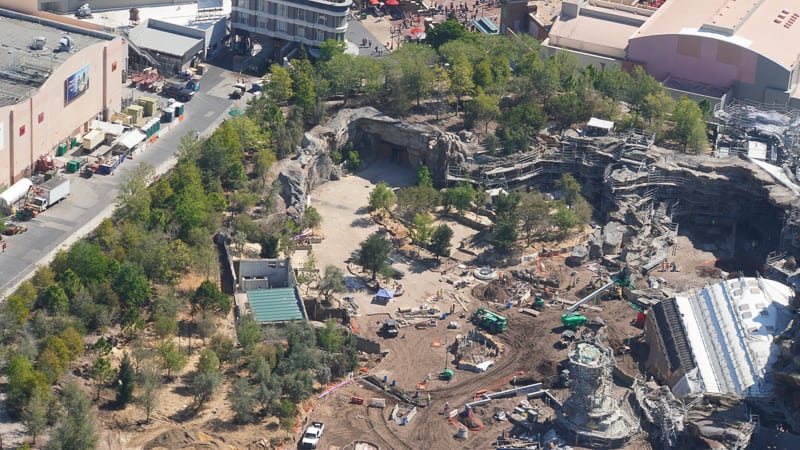 Star Wars Galaxy's Edge Construction Update March front view of entrance
