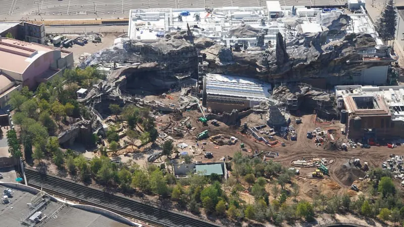 Star Wars Galaxy's Edge Construction Update March rise of the resistance aerial